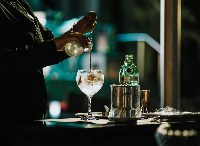 Bartender crafting a cocktail